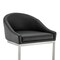 Armen Living Atherik Bar Stool in Brushed Stainless Steel with Black Faux Leather 840254335813 - alternate 7